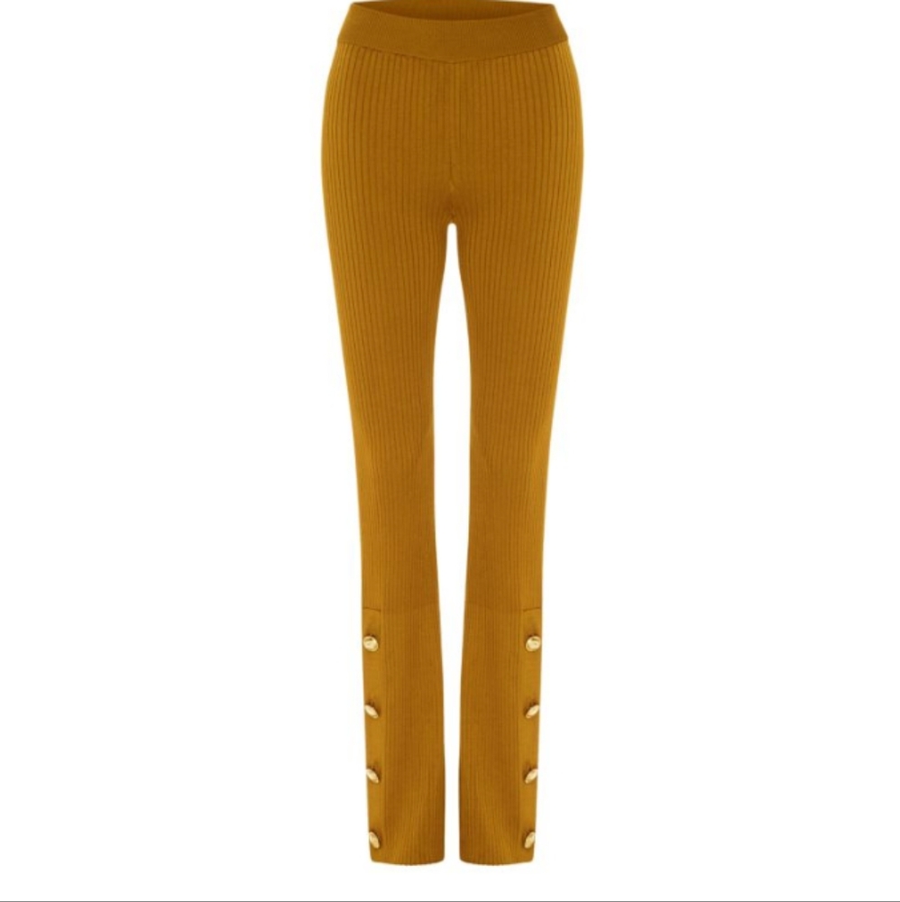 Good American Boss Flare Pants Golden Brown